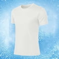 thumbnail image 2 of Pisexur T Shirts for Man , Hommes Mode Décontractée Couleur Unie Col Rond Course Exercice et Entraînement Physique Manches Courtes Haut Blanc, 2TG Chemises de Golf Hommes & Chemises Hommes, 2 of 6
