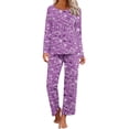 thumbnail image 1 of TopLLC Ensembles de Pyjama Ensembles de Détente pour Femmes, Vêtements de Nuit pour Femmes T-Shirt de Nuit à Imprimé à Col Rond à Manches Courtes et Ensembles de Pantalons Vêtements de Détente Pyjamas avec Poches Ensembles de Pyjama, 1 of 6