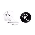 thumbnail image 1 of pitrice 1 Pair Men's Letter Cufflink Wedding Formal Initial Alphabet Stainless Steel Cufflink, Letter R, 1 of 6