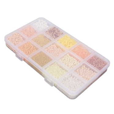 Craft Seed Beads, Glass Seed Beads Plastic Box Packaging  For Headwear Light Green,Blue,Yellow,Light Purple