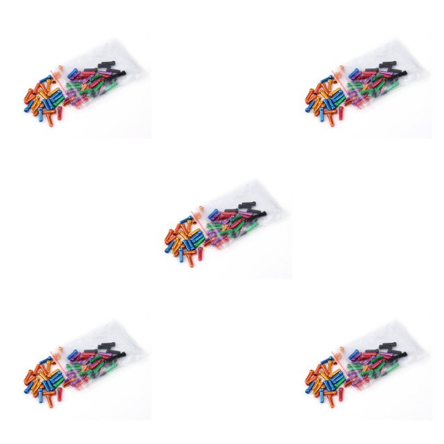 maskred Pack of 50 Brake Wires Aluminum Alloy Tail Caps Replacement Derailleur Shifter Cable Protector Ends Cycling Accessory Mixed Color 5Set