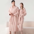 thumbnail image 2 of Mens Terry Cloth Kimono Robe Lightweight Soft Long Bathrobe Sleepwear Loungewear with Pockets, 2 of 9