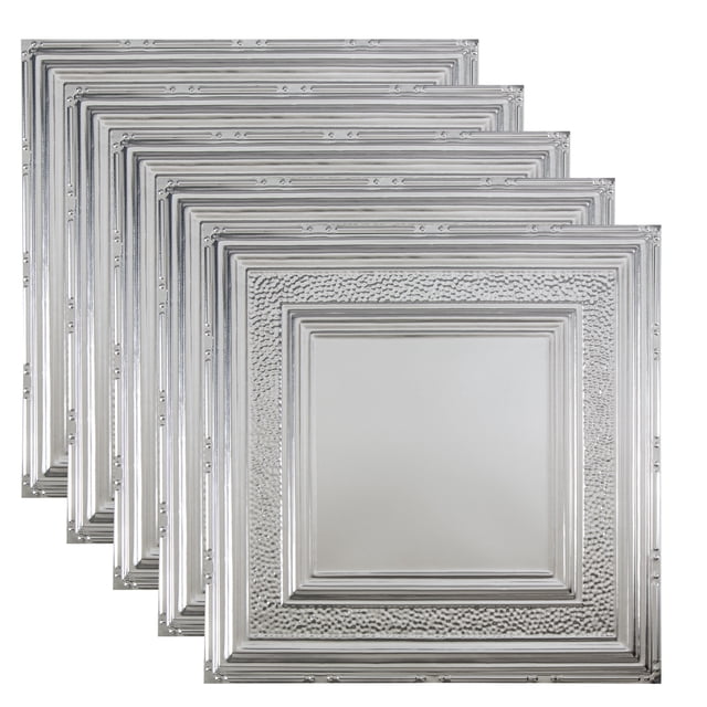 Great Lakes Tin Milwaukee Clear 2ft x 2ft Nail Up Ceiling Tiles (5 Pack)