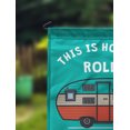 thumbnail image 2 of Printtoo Turquoise Blue This Is How We Roll Retro Camp Trailer Camping Flags Personalized Outdoor GardenFlagsCamp Decor Accessory Double SidedFlags12.5x18 Inches, 2 of 4