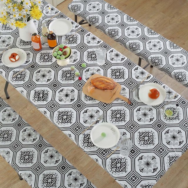 Rectangular Cover Elastic Windproof Camping Tablecloth Picnic Tablecloth Suitable For Outdoor Camping Garden Party Furniture Protector Made of Cat Imitation Leather Dog Cut Furniture Protector Cat