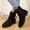 Black, variant on Amzcrzy Ankle Boots for Women Women's Heel Low Heel Round-Toe Boots Metal Leather Belt Buckle Side Zipper Short Boots Womens Booties Women's Boots Booties for Women Boots for Women Womens Boots