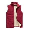 thumbnail image 2 of LOVZFMLL Jackets for Men's Fallow Full-Zip Stand Collar Sleeveless Jacket Have Pockets Solid Color Gilet, 2 of 3