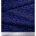 thumbnail image 3 of Soimoi Blue Poly Georgette Fabric Leaves & Filigree Damask Decor Fabric Printed Yard 52 Inch Wide, 3 of 3