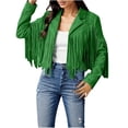 thumbnail image 1 of 2025 Femmes à Franges Veste Décontractée pour Femmes Vestes Veste d'Automne à Franges Moto Courte, 1 of 9