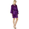thumbnail image 4 of Bimba Robe Courte en Satin pour Femme pour la Préparation, Kimono de Demoiselle d'Honneur, Cache-Maillot à Manches, 4 of 6