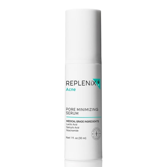 Replenix Sérum pour le Visage Minimisant les Pores avec Niacinamide de Qualité Médicale, Acides Lactiques et Salicyliques, Recommandé par les Dermatologues pour les Grands Pores et la Peau Irrégulière (1 fl oz)