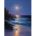 thumbnail image 1 of Moonlit Ocean Shore Canvas Wall Art 15.75x11.81 Inches, 1 of 8