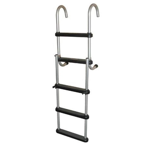 JIF Marine ASC5 5 Step Anodized Aluminum Removable Pontoon Ladder