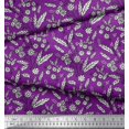 thumbnail image 2 of Soimoi Polyester Crepe Fabric Leaves & Floral Block Decor Fabric Printed Yard 42 Inch Wide, 2 of 3