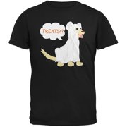 Halloween Ghost Treats Dog Black Adult T-Shirt