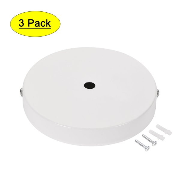 Unique Bargains Retro Wall Sconce Canopy Kit White Iron 3 Pieces Indoor