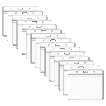 Porte-cartes transparent, porte-cartes en plastique imperméable à l'eau Étiquettes porte-badge, 4.52x3.93 pouces horizontale Badge ID Étiquette Manche en plastique avec fermeture à glissière refermable
