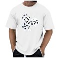 thumbnail image 3 of Huesdet T-Shirts Graphiques pour Hommes Col Ras du Cou Manches Courtes Tee Tricot Texturé Chandail à Enfiler Hauts T-Shirts Graphiques Hommes (Blanc, M), 3 of 6