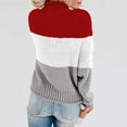 thumbnail image 4 of Frostluinai Women's Color Block Chunky Sweaters Turtleneck Long Sleeve Oversized Pullover Drop Shoulder Loose Fit Sweaters Comzy Sweaters, 4 of 6