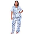 thumbnail image 2 of White Mark Women's Tropical Short Sleeve Button-Down Pajama Set, 2 of 6