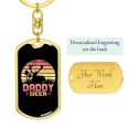 thumbnail image 3 of Deer Daddy Stainless Steel or 18k Gold Premium Swivel Dog Tag Keychain, 3 of 8