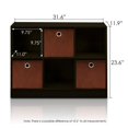 thumbnail image 2 of Furinno 99940EX/BR Basic 3x2 Bookcase Storage w/Bins, Espresso/Brown, 2 of 3