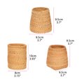 thumbnail image 3 of Hand Woven Rattan Pen Holder Cups Wicker Makeup Brush Storage Basket Kitchen Cookware Organizer Caddy Home Table Decoration, 3 of 8