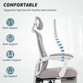 thumbnail image 4 of HOMCOM Chaise de Bureau Ergonomique, Chaise d'Ordinateur Inclinable en Maille, Gris, 4 of 10