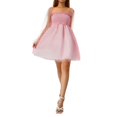 thumbnail image 4 of Female Casual Dress  Summer Solid Color Square Neck Long See-Through Sleeve One-Piece  S/M/L/XL, 4 of 6