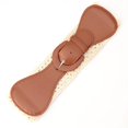 thumbnail image 3 of Ceinture Femme Grand Élastique Extensible Rétro Ceinture Dame Anneau d'Été 3 Pouces de Large - Brun, 3 of 7