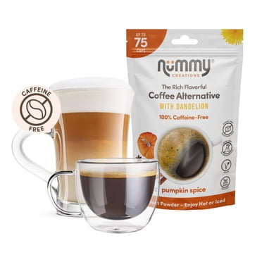 Nummy Creations Alternative au Café à la Citrouille Épicée, Chicorée Instantanée et Pissenlit, Sans Caféine, 150 g