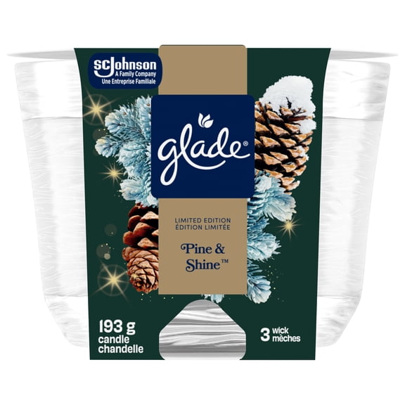 Glade® Scented 3-Wick Candle Air Freshener, Pine & Shine™