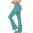 thumbnail image 4 of CHUANK Womens & Plus Stretch Cotton Fold-Over High Waist Bootcut Workout Flared Yoga Pants, 4 of 4