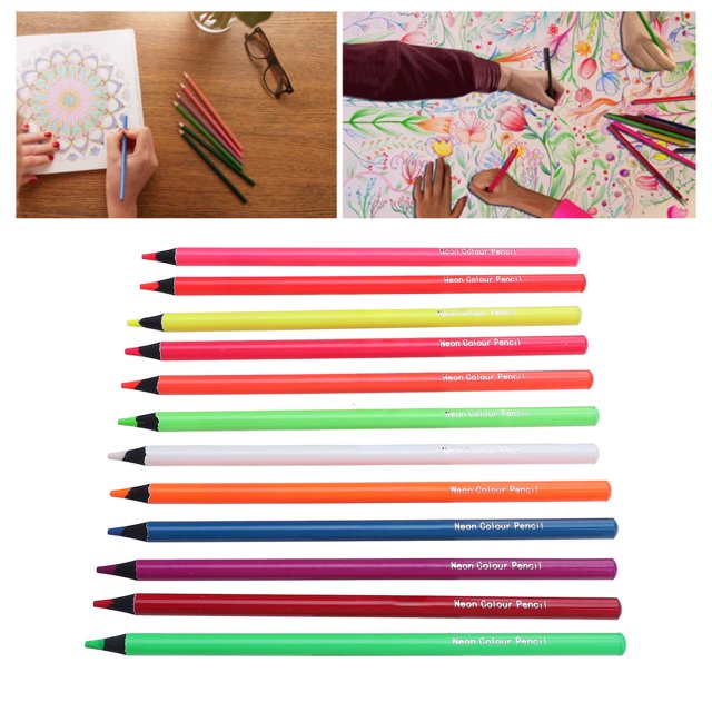 Crayons de Coloriage, Crayons de Couleur 12 Couleurs pour la Maison