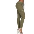 thumbnail image 2 of V.I.P.JEANS Mignon Cargo Taille Mi-Haute Jogger Ajusté à Cordon Vert Pâle Grande Taille3TG, 2 of 6