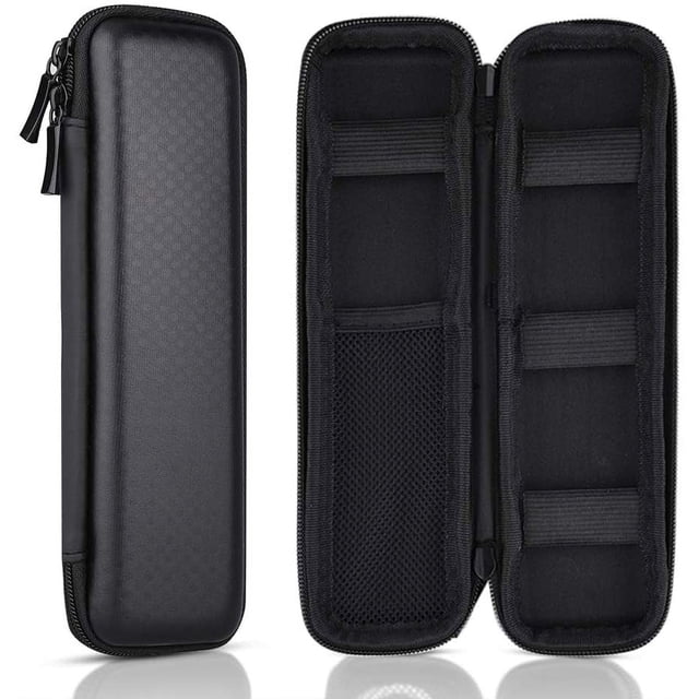 CHLUA EVA Hard Shell Pencil Case Holder with Mesh Pockets, Black, 1 Count