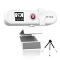 thumbnail image 2 of kurtrusly Computer Webcam USB Online Meeting PC Camera with Microphone Wired External Web Cam Camcorder for Office Live Streaming White 2K, 2 of 6
