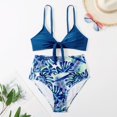 thumbnail image 4 of Womens High Waisted Bikini Set Tie Knot High Waisted Two Piece Swimsuits Bathing Suits, 4 of 5