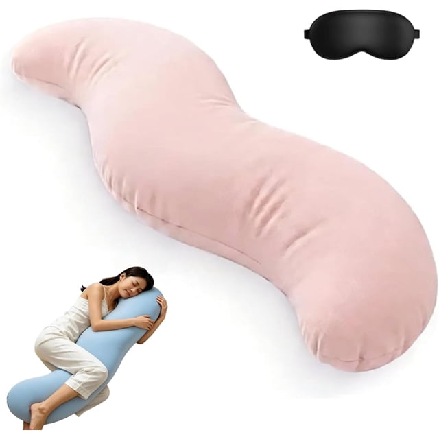 Pea Pod Body Pillow for Adults, Pea Pod Body Pillow for Side Sleeper Wavy, Soft and Supportive Long Bolster Pillows for Lumbar Support, Bodys Support Pillows for Side Sleepers