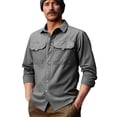 thumbnail image 1 of Lovzfmll Men's Waterproof Shacket, Quick Dry Shirt Jacket, Lapel Collar Button Front, Elastic Outdoor, Fall Jackets for Men, Water Resistant Coat, 1 of 4