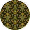 thumbnail image 1 of Ahgly Tapis d'Intérieur Lavable en Machine Carré Transitionnel Jaune Foncé Vert, 3 Pieds Carré, 1 of 7