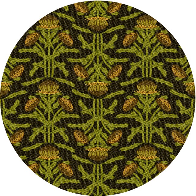 Ahgly Tapis d'Intérieur Lavable en Machine Carré Transitionnel Jaune Foncé Vert, 3 Pieds Carré