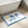 thumbnail image 4 of Flocked Velvet Bath Mat with Bow Design | Soft Plush Absorbent Shower Rug for Bathtub | Non-Slip Latex Backing Quick Dry Floor Mat for Bathroom | Washable Microfiber Runner for Sink, Tub, Doorway, 4 of 6