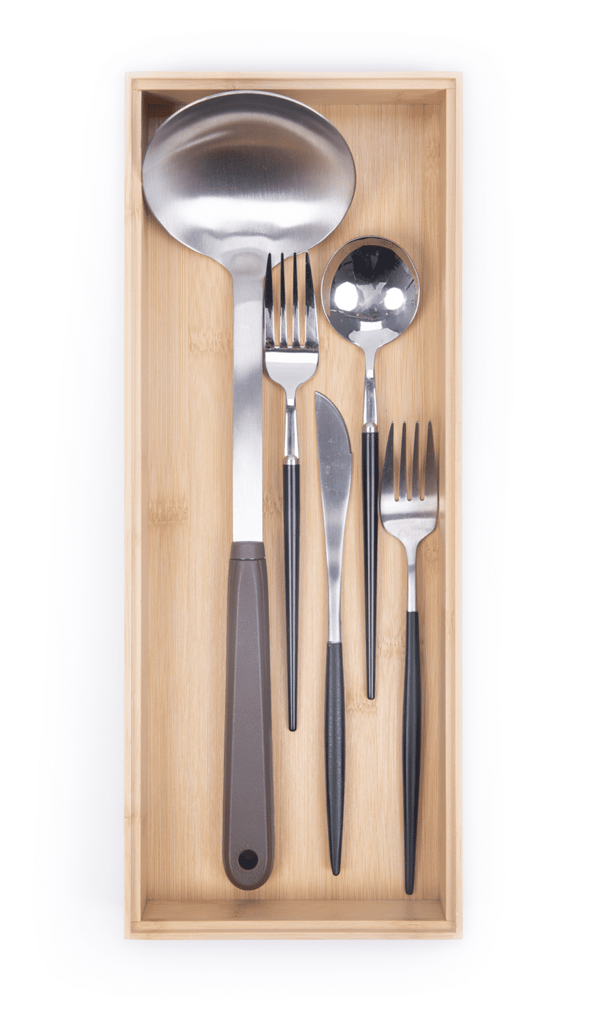 Better Homes & Gardens Organisateur de tiroir long en bambou, 15 IN W x 5.98 IN D x 1.97H, couleur bambou naturel