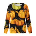 thumbnail image 4 of Pullover Sweater Tops For Womens Print O Neck Sweatshirt  Neck Fit Pullover Tops Long Sleeve Workout Shirts Loose Blouse, 4 of 4