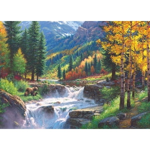 Cobble Hill 500 Puzzle de pièce - Chutes d'ours - Modèle d'affiche inclus