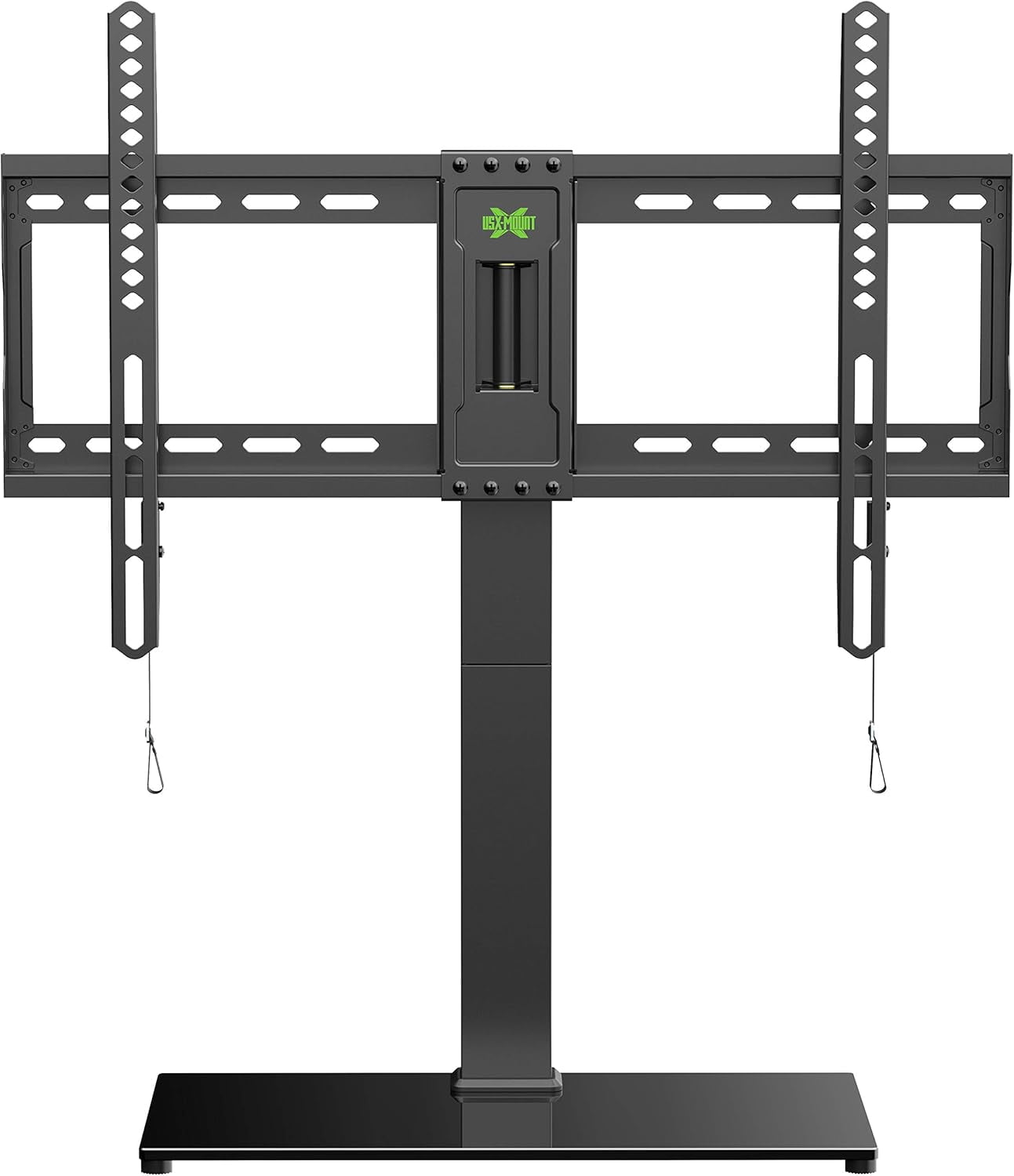 USX MOUNT Universal TV Stand Table Top TV Stand for Most 37-70 inch TVs, Height Adjustable TV Base Stand with Glass Base, Swivel TV Stands Holds up to 99lbs, VESA up to 600X400mm