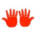 thumbnail image 1 of Five Finger Foam Cheering Hands For A Party Universal Five Finger Foam Hands For Cheerleaders. Red, 1 of 3