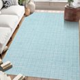 thumbnail image 2 of Garvee 8'x10' Modern Plaid Area Rug Abstract Rugs for Living Room, Washable Rug Non-Slip Low Pile Accent Carpet for Bedroom Home Office, Light Blue, 2 of 8