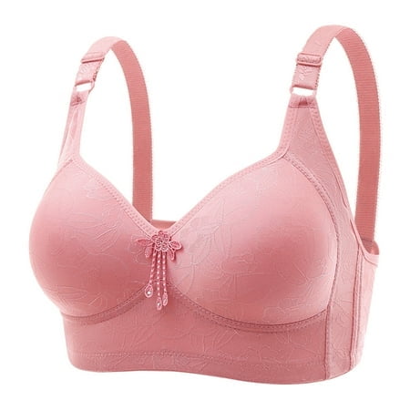 FhsagQ Bra Women's Bras Camisoles & Tanks Loose Fit Women Lace Back Button Shaping Cup Adjustable Shoulder Strap Large Size Underwire Bra Womens Bras Robe Women's Bras White 40